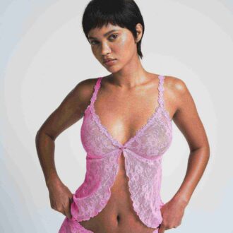 Babydoll-Top aus Stretch-Spitze