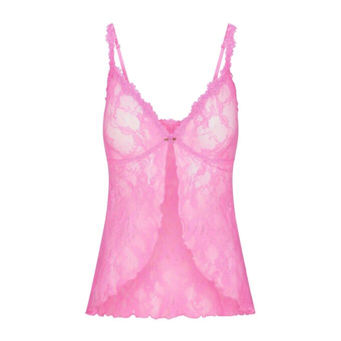 Babydoll-Top aus Stretch-Spitze Babydoll-Top aus Stretch-Spitze