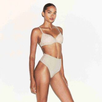 Baumwoll-Shapewear-Tanga mit hohem Bund