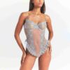 Bestickte Dessous, ungefüttert, Schrittlos, Teddy
