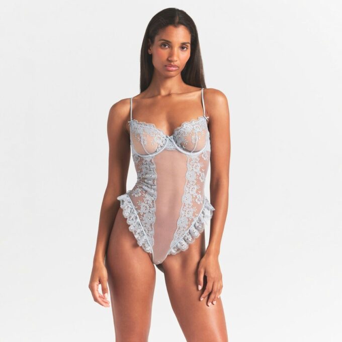 Bestickte Dessous, ungefüttert, Schrittlos, Teddy