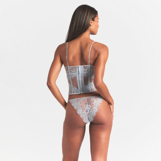 Besticktes, ungefüttertes Dessous-Korsett