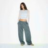 Boyfriend-Fleece-Oversize-Hose mit geradem Bein