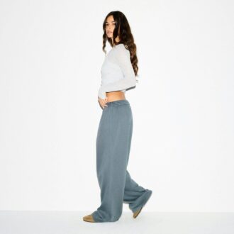 Boyfriend-Fleece-Oversize-Hose mit geradem Bein