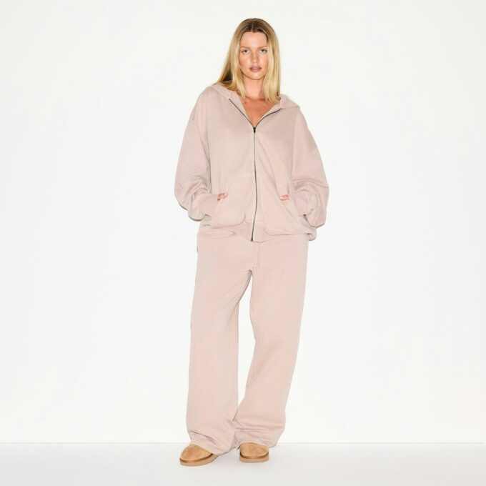 Boyfriend Fleece Oversized Zip-Up Hoodie