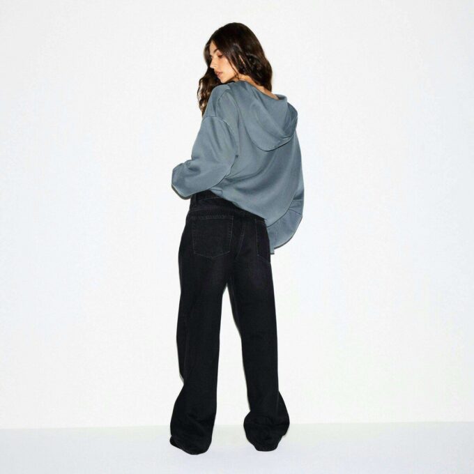 Boyfriend Fleece Oversized Zip-Up Hoodie