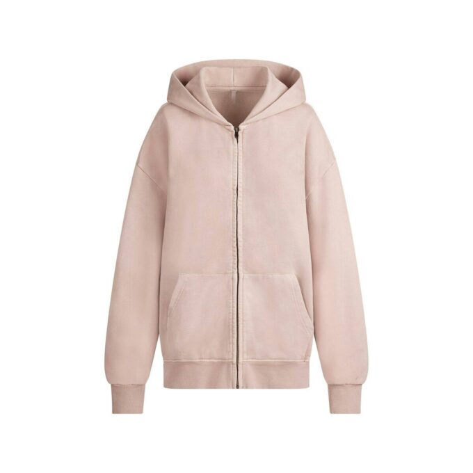 Boyfriend Fleece Oversized Zip-Up Hoodie