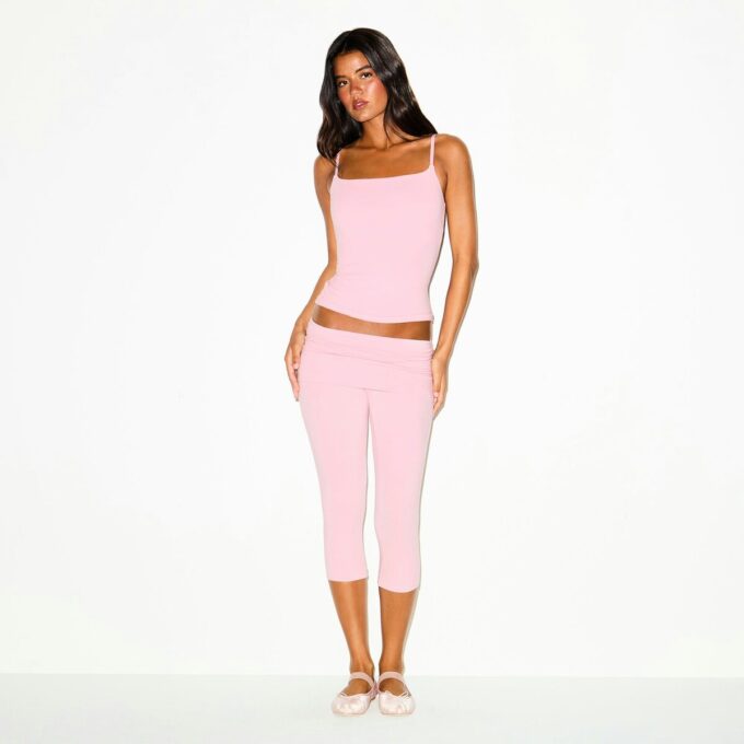 Caprihose aus Baumwolljersey mit Umschlag Caprihose aus Baumwolljersey mit Umschlag