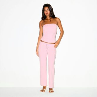 Crop-Hose aus Baumwolljersey mit niedrigem Bund