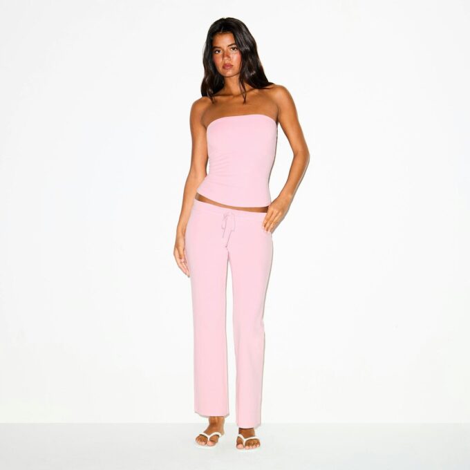 Crop-Hose aus Baumwolljersey mit niedrigem Bund
