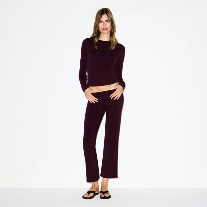Crop-Hose aus Baumwolljersey mit niedrigem Bund