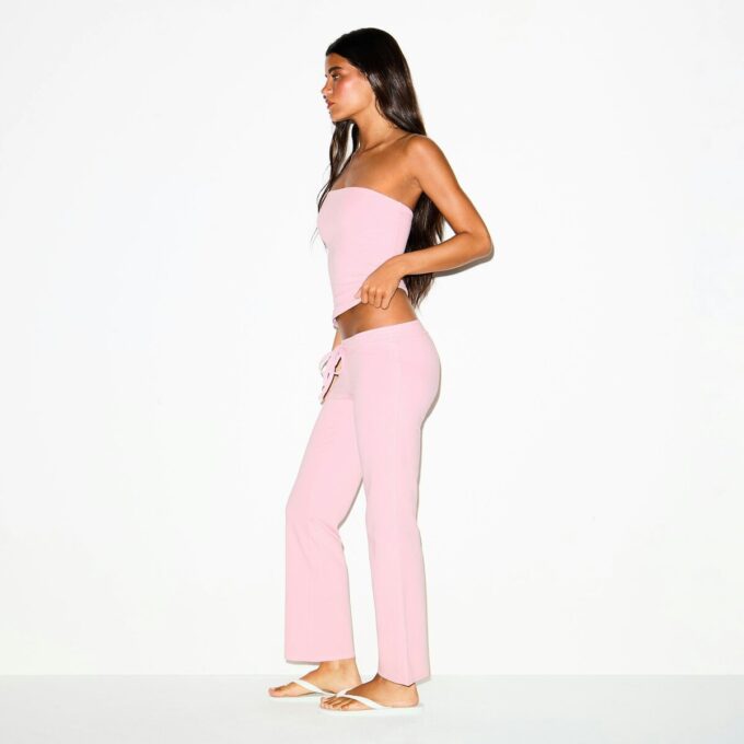 Crop-Hose aus Baumwolljersey mit niedrigem Bund