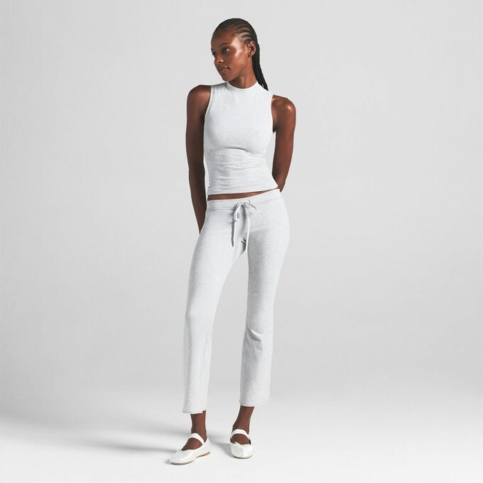 Crop-Hose aus Baumwolljersey mit niedrigem Bund