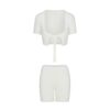 Flauschiges Strick-Crop-Top und Shorts-Set Flauschiges Strick-Crop-Top und Shorts-Set