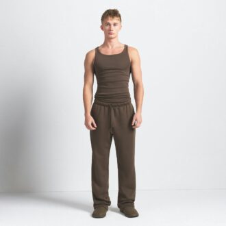 Fleece Lounge Herren Klassische Hose mit geradem Bein