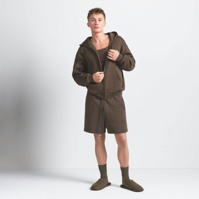 Fleece Lounge Herren Relaxed Zip Up Hoodie Fleece Lounge Herren Relaxed Zip Up Hoodie