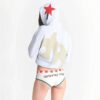 Flohmarkt-Hoodie mit Kaktusmotiv und Skims Baumwollfleece Flohmarkt-Hoodie mit Kaktusmotiv und Skims Baumwollfleece