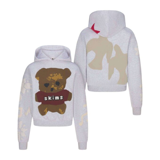Flohmarkt-Hoodie mit Kaktusmotiv und Skims Baumwollfleece Flohmarkt-Hoodie mit Kaktusmotiv und Skims Baumwollfleece