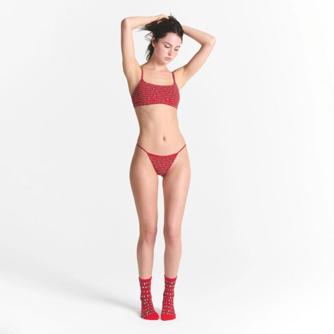 Flohmarkt-Kaktus-Bikini-Set von Skims aus Baumwolljersey, 5er-Pack Flohmarkt-Kaktus-Bikini-Set von Skims aus Baumwolljersey, 5er-Pack