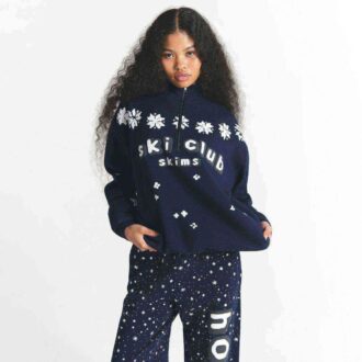 Flohmarkt mit Kaktusmotiven, X-Skims Baumwollfleece, Oversize-Viertelreißverschluss