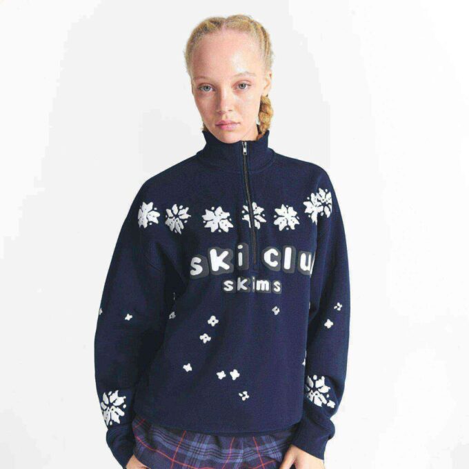 Flohmarkt mit Kaktusmotiven, X-Skims Baumwollfleece, Oversize-Viertelreißverschluss Flohmarkt mit Kaktusmotiven, X-Skims Baumwollfleece, Oversize-Viertelreißverschluss
