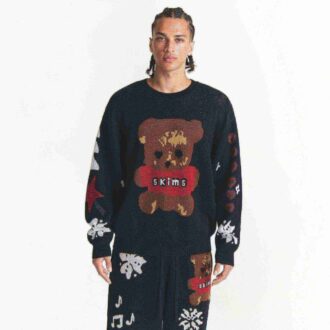 Flohmarkt mit Kaktusmotiven, X Skims Baumwollstrick-Herrenpullover mit Intarsienmuster