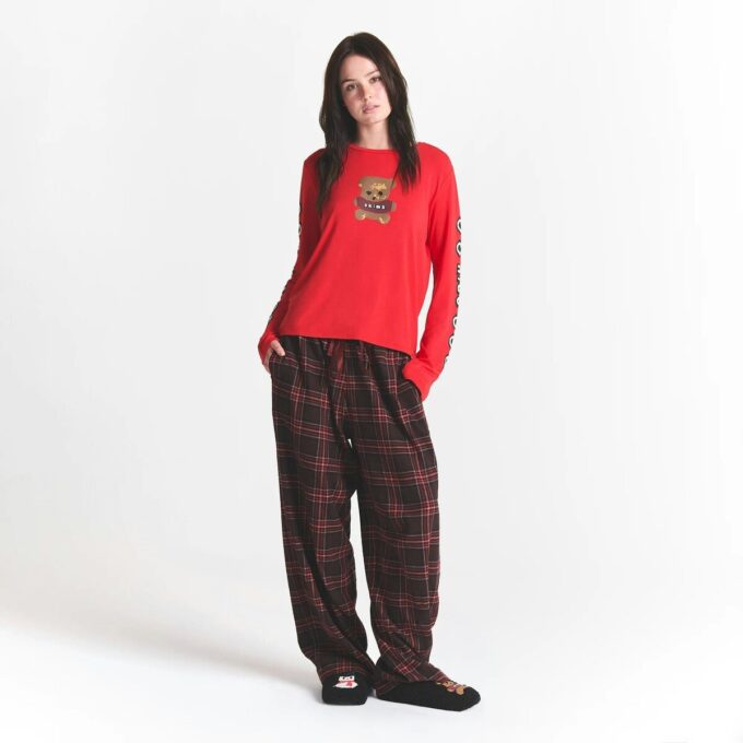 Flohmarktset mit Kaktuspflanze X Skims Skims Schlafanzug-Flanellhosen-Set Flohmarktset mit Kaktuspflanze X Skims Skims Schlafanzug-Flanellhosen-Set