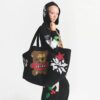 Flohmarkttasche mit Kaktusmotiven, X Skims Baumwollfleece, Jumbo-Tragetasche Flohmarkttasche mit Kaktusmotiven, X Skims Baumwollfleece, Jumbo-Tragetasche