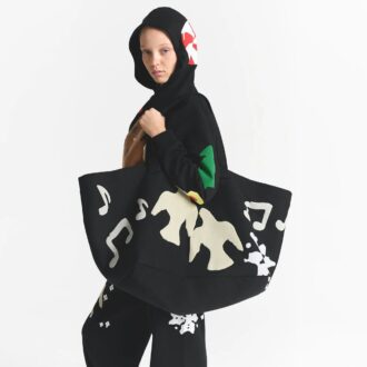 Flohmarkttasche mit Kaktusmotiven, X Skims Baumwollfleece, Jumbo-Tragetasche