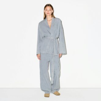 Gewebtes Lounge-Oversize-Wickeltop