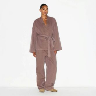Gewebtes Lounge-Oversize-Wickeltop