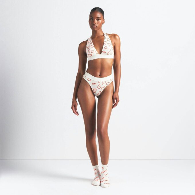 Halter-Bralette aus Baumwollrippen Halter-Bralette aus Baumwollrippen