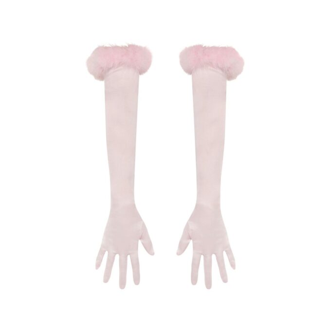 Handschuhe mit Seidenfederbesatz Handschuhe mit Seidenfederbesatz