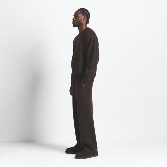 Herren-Strickhose aus Baumwolle mit geradem Bein Herren-Strickhose aus Baumwolle mit geradem Bein