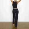Hose aus Baumwolljersey mit geradem Bein Hose aus Baumwolljersey mit geradem Bein