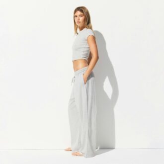 Hose aus Baumwolljersey mit weitem Bein