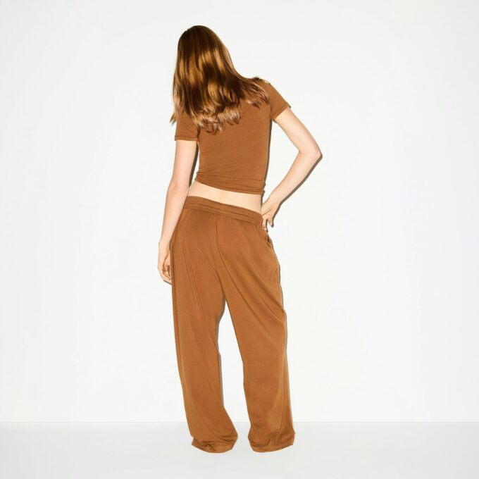 Hose aus Baumwolljersey mit weitem Bein Hose aus Baumwolljersey mit weitem Bein