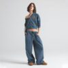 Hose aus Baumwollpopeline mit geradem Bein Hose aus Baumwollpopeline mit geradem Bein