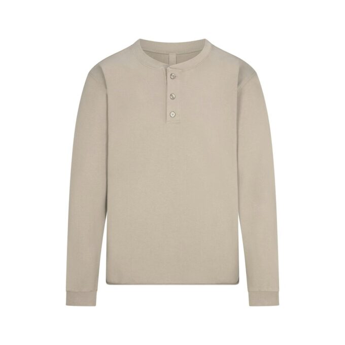 Jersey Lounge Herren Entspannt Henley