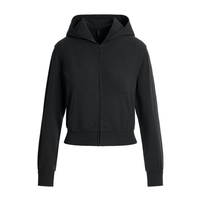 Kapuzenpullover aus Baumwolljersey mit Reißverschluss Kapuzenpullover aus Baumwolljersey mit Reißverschluss