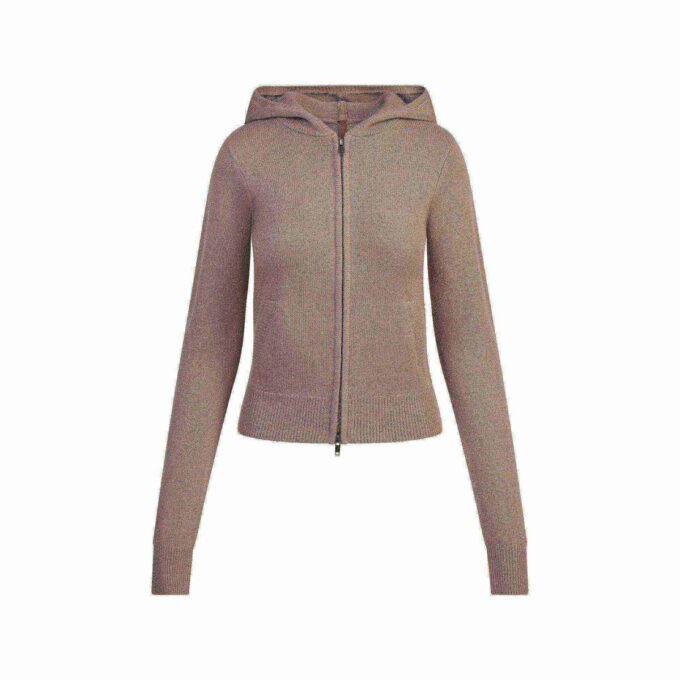 Kaschmir-Kapuzenpullover mit Reißverschluss Kaschmir-Kapuzenpullover mit Reißverschluss