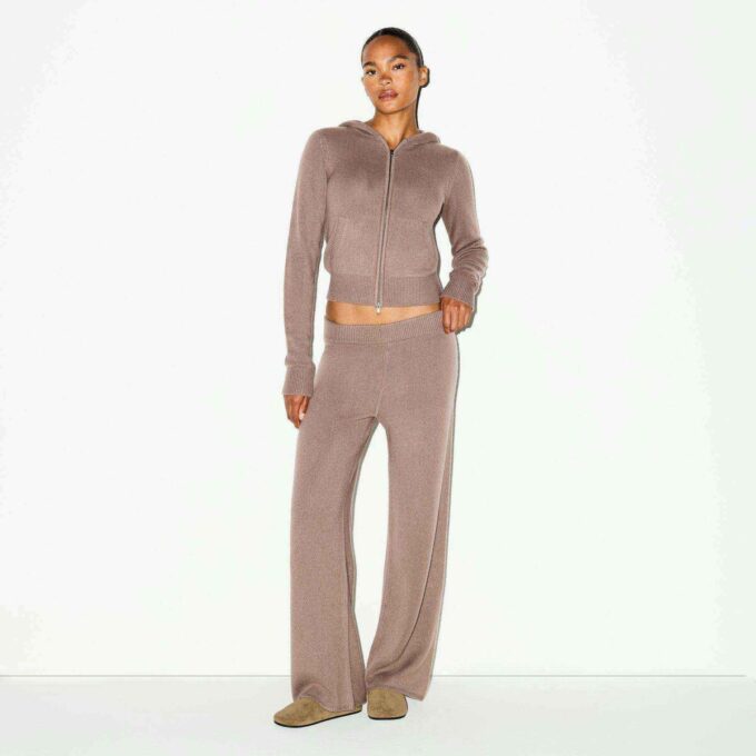 Kaschmirhose mit weitem Bein