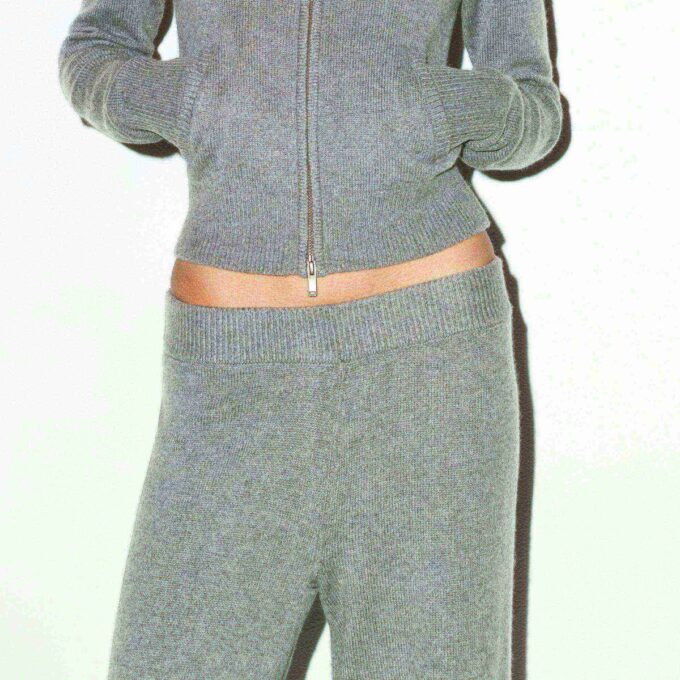 Kaschmirhose mit weitem Bein