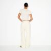 Klassische Hose mit geradem Bein aus Baumwollfleece Klassische Hose mit geradem Bein aus Baumwollfleece