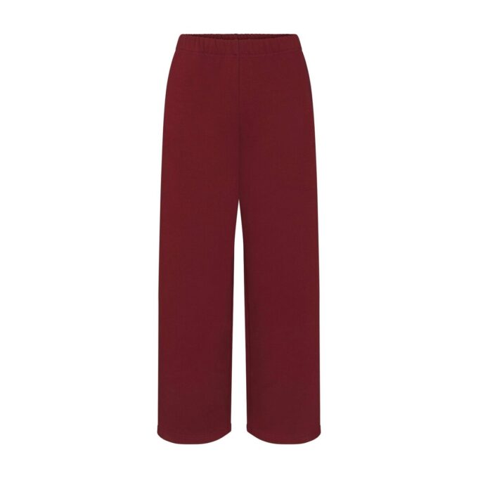 Klassische Hose mit geradem Bein aus Baumwollfleece Klassische Hose mit geradem Bein aus Baumwollfleece