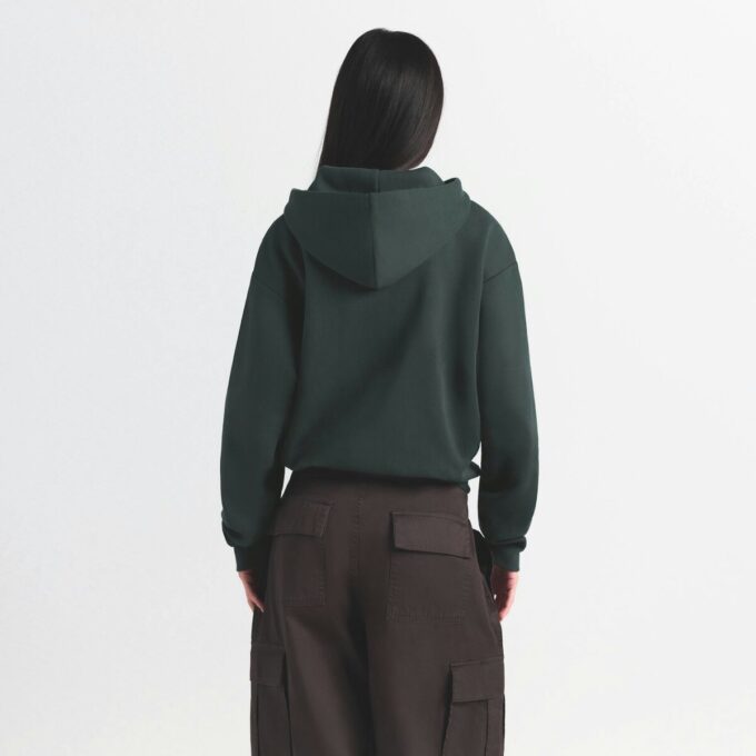 Klassischer Kapuzenpullover aus Baumwollfleece mit Reißverschluss Klassischer Kapuzenpullover aus Baumwollfleece mit Reißverschluss