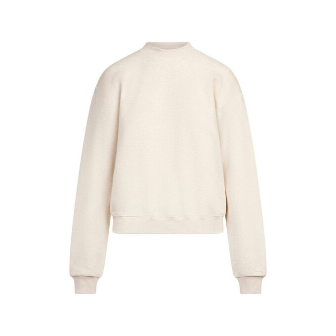 Klassischer Rundhalsausschnitt aus Baumwollfleece Klassischer Rundhalsausschnitt aus Baumwollfleece