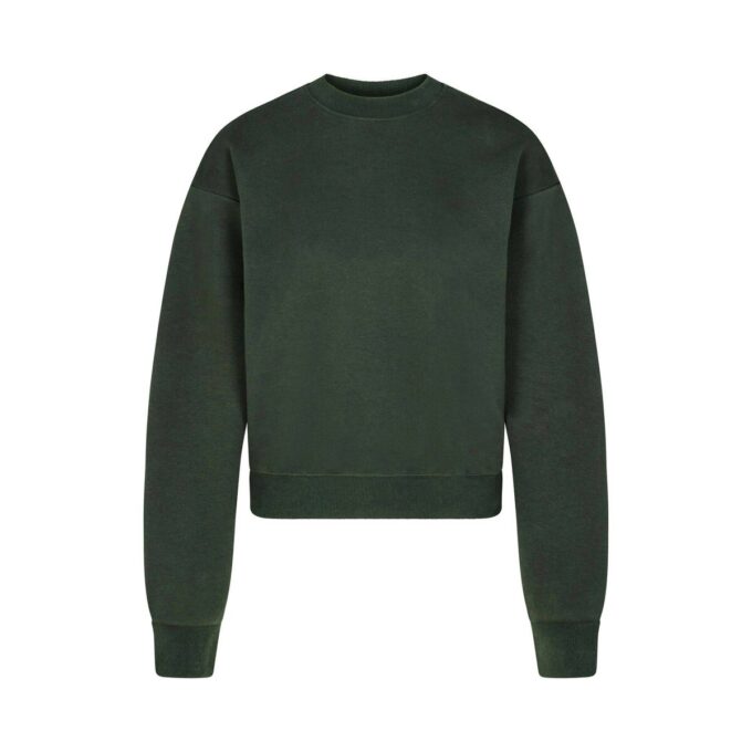 Klassischer Rundhalsausschnitt aus Baumwollfleece Klassischer Rundhalsausschnitt aus Baumwollfleece