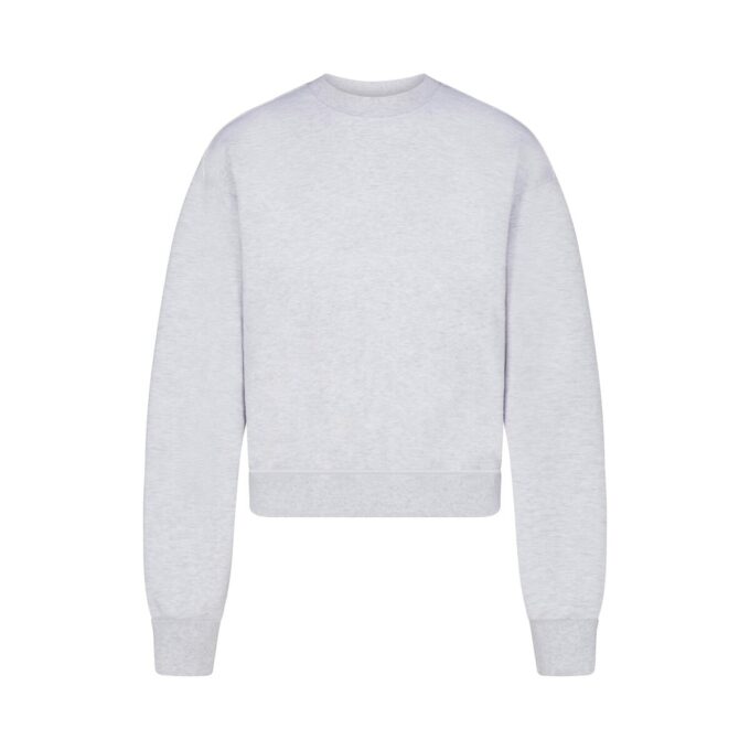 Klassischer Rundhalsausschnitt aus Baumwollfleece Klassischer Rundhalsausschnitt aus Baumwollfleece