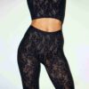 Kurzes, gestricktes Spitzen-Top